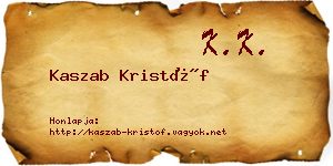 Kaszab Kristóf névjegykártya