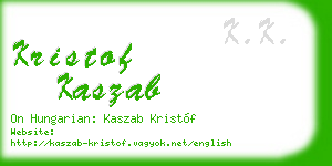 kristof kaszab business card