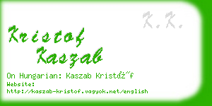 kristof kaszab business card
